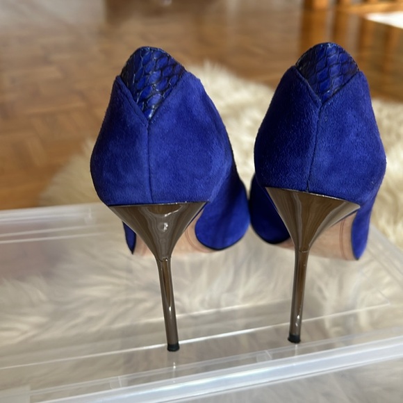 Sam Edelman blue heels with silver stiletto heel - Picture 3 of 8